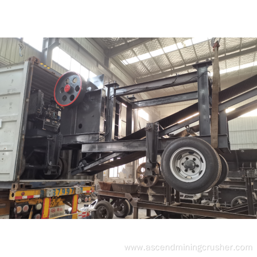 Portable mobile trailer Stone Jaw Crusher screen plant